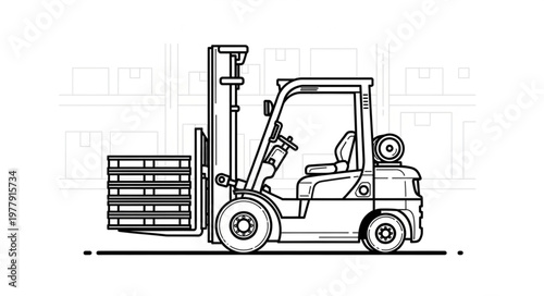 Forklift with pallet lifting machine.