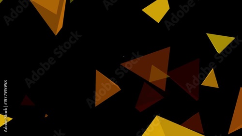 Abstract 3D Floating Tetrahedron Geometry Particles