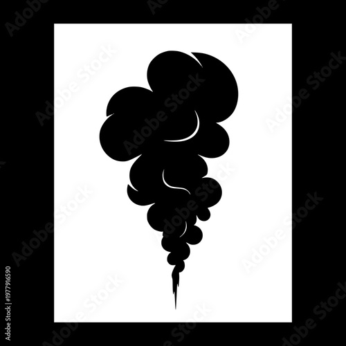 Stylized Plume of Smoke or Steam Cloud Icon Silhouette