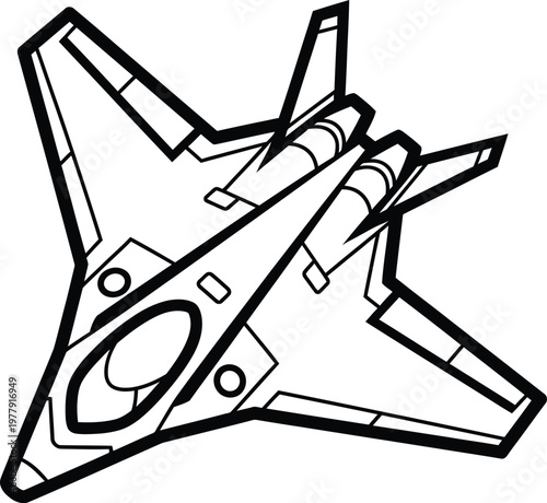 Stealth UAV interceptor blueprint design technical drawing