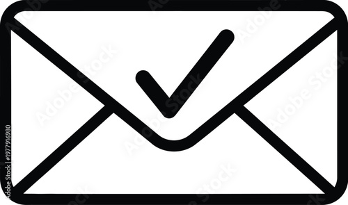 Envelope icon with checkmark for digital marketing communication