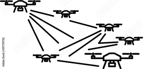 Drone swarm forming a geometric interception pattern vector