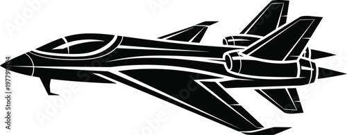 Interceptor drone aerial vehicle flat design illustration