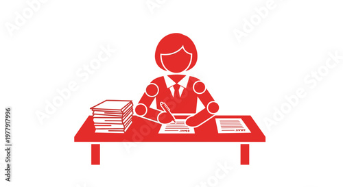Businessman sitting at desk.