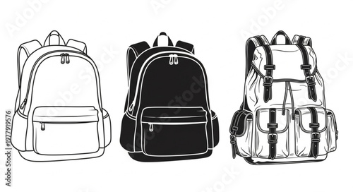 Three Backpacks - A Visual Study of Style and Functionality.