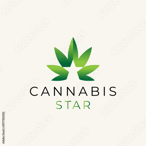 Star Cannabis Logo design vector