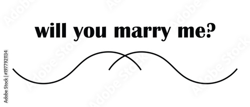 will you marry me hand written text icon, will you marry me lettering banner vector.