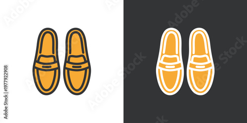 ローファーのシンプルな線画アイコン