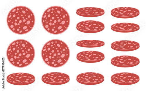 Salami slices vector illustration