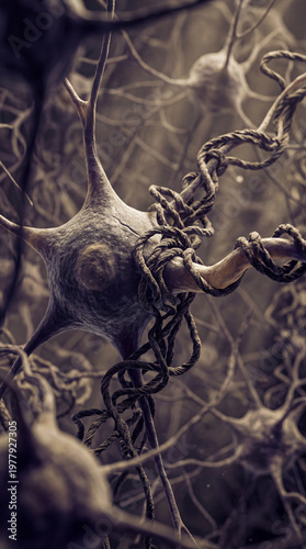 An abstract, intricate depi...