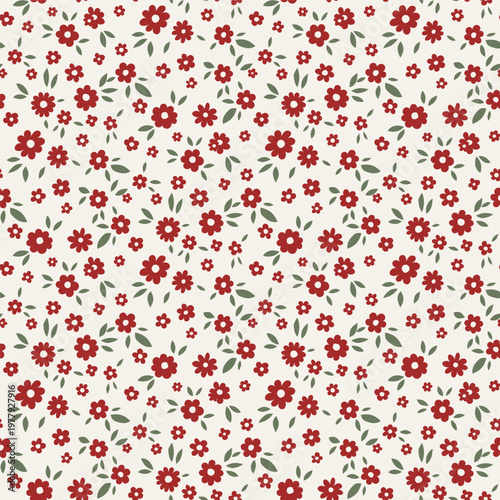 Konstfotografi Delicate Folk Floral Sprig Pattern Art