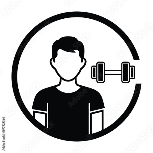 Man lifting weights in gym fitness workout exercise healthy lifestyle
