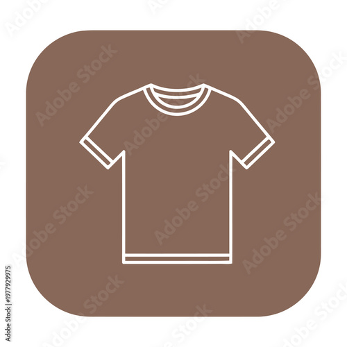 T shirt icon brown background white outline simple fashion symbol
