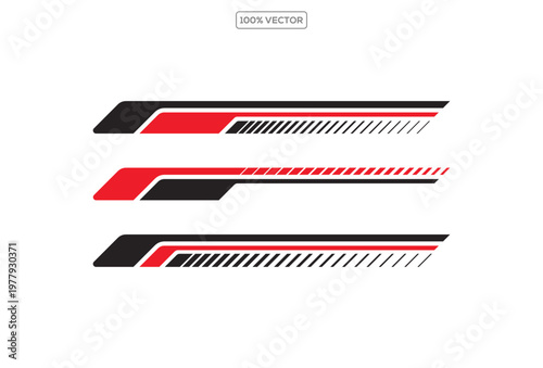 Racing Stripe Sticker Set Automotive Car Vinyl Decal Sport Speed Vector Illustration