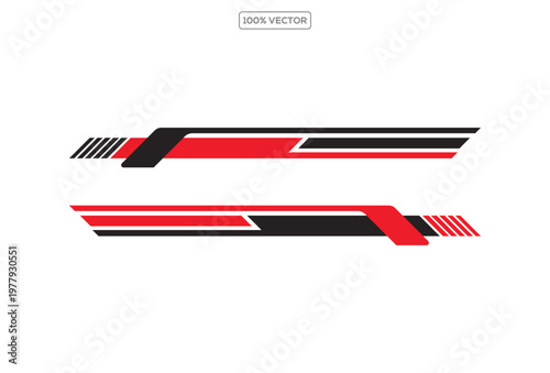 Sport Automotive Racing Stripes Decal Set Car Vinyl Sticker Vector Illustration