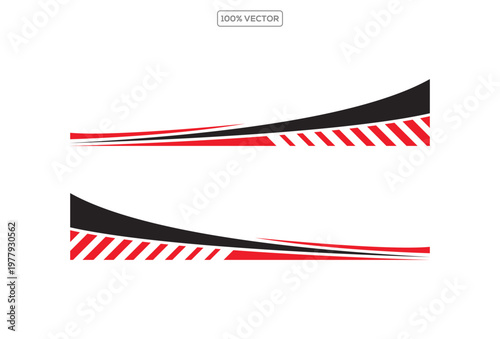 Racing Car Stripe Decal Set Automotive Vinyl Sticker Sport Speed Vector Design