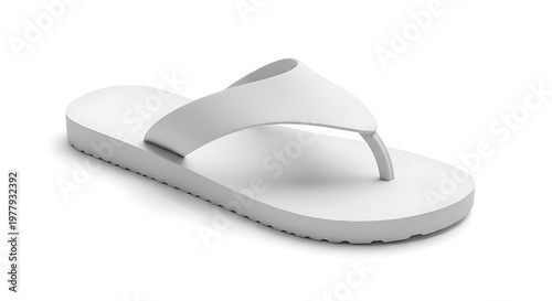 Minimalist white flip flop on a white background a summer essential for casual footwear and beach relaxation