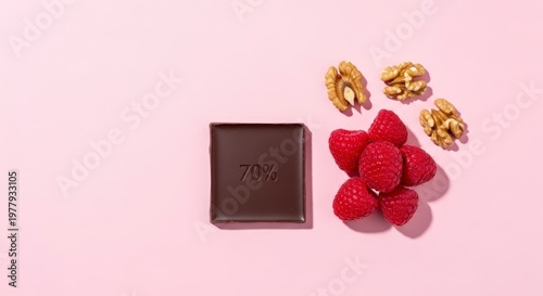 Chocolate Bar with Raspberries and Walnuts.