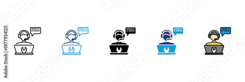Support Icon Set Multiple Sty...