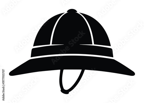 Safari Hat Icon Silhouette Vector black design on a white background