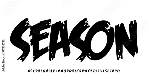 Bold brush vector font. Alphabet handmade brush with uppercase and lowercase.	