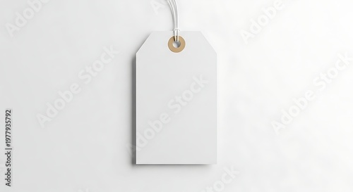 Isolated white tag with string a blank canvas for labels pricing or decorative elements