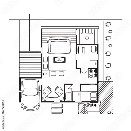Black and white line of a cluttered vintage workshop interior line vintage tools