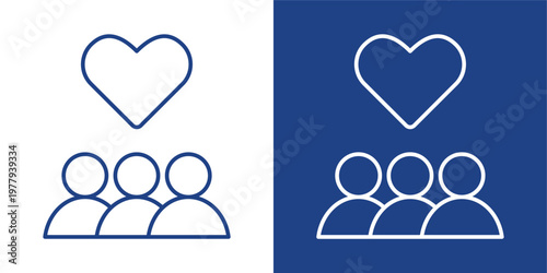 Social Responsibility Blue And White Icon Style Collection