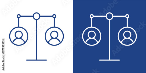 Equal Fairness Blue And White Icon Style Collection