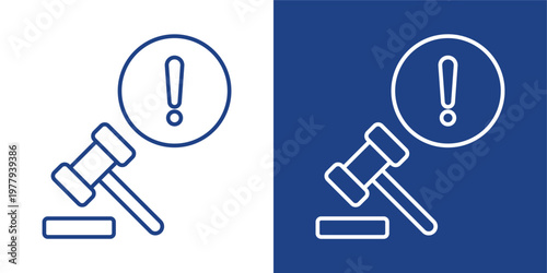 Legal Sanctions Blue And White Icon Style Collection