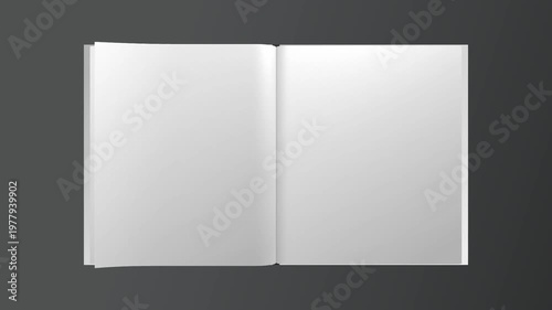 4k 3D Flipping book page curl transition animation being flipped over, Opening book video.