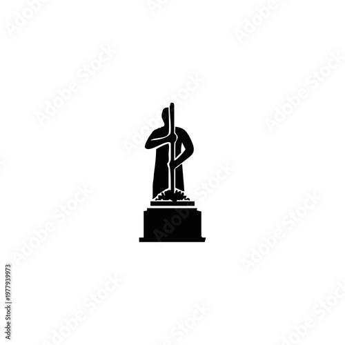 Black silhouette of Oscar statuette award.