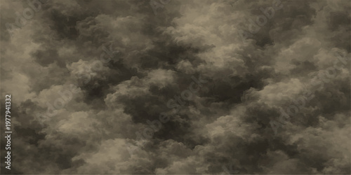 Abstract a dramatic, dark, and textured image depicts a turbulent, ominous atmosphere of dense clouds, evoking a sense of foreboding and the impending approach of a storm.