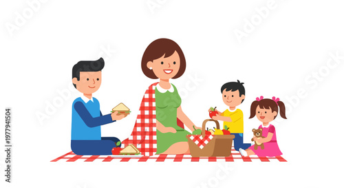 Family having a delightful picnic in the park with sandwiches and fresh fruits a joyous outdoor activity