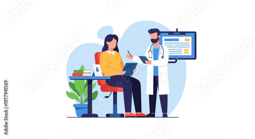 Medical Consultation Patient Discussing Health With Doctor At Clinic