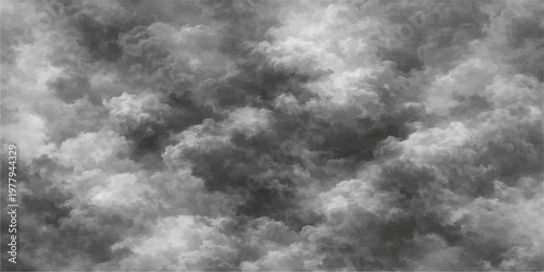 Abstract a dense, atmospheric monochrome composition capturing the ethereal beauty and foreboding essence of a churning storm cloudscape. Evokes a sense of vastness and the raw power of nature.