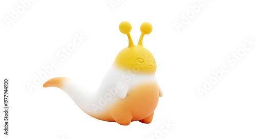 Cute Orange and White Slug-like Creature Toy