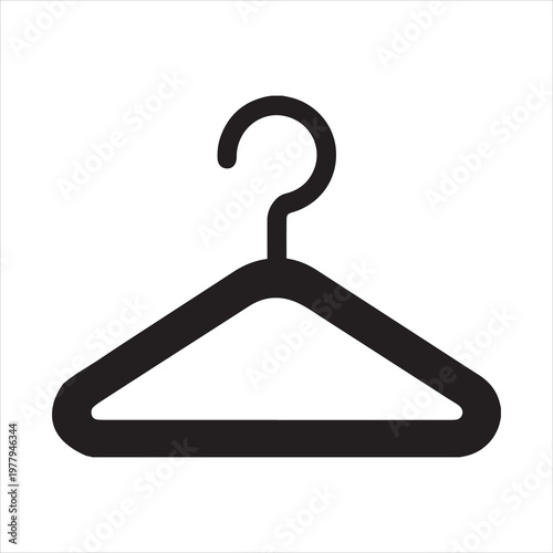 Clothes hanger icon black silhouette vector illustration on transparent background