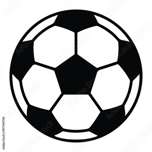 Soccer Ball Football Icon Silhouette Vector black design on a white background