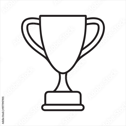 gold trophy cup silhouette vector