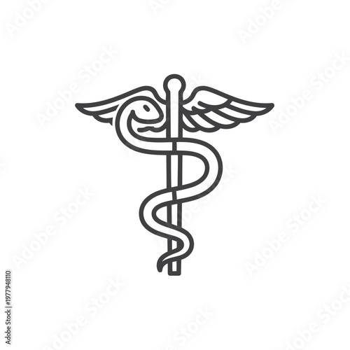 Rod of Asclepius Medical Symbol Illustration