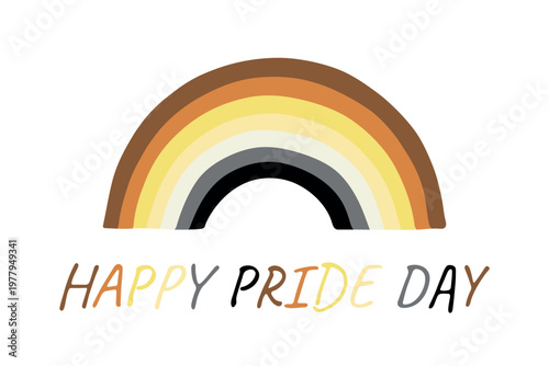 Colorful rainbow shape Bear brotherhood pride flag Happy pride day LGBTQIA community Pride Month Vector hand drawn doodle for posters, stickers, logo, cards