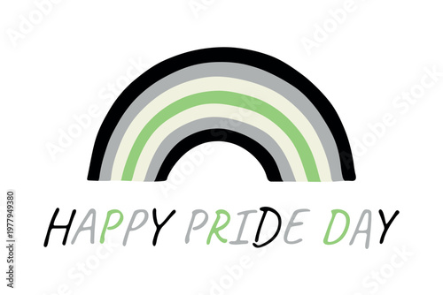 Colorful rainbow shape Agender pride flag Happy pride day LGBTQIA community Pride Month Vector hand drawn doodle for posters, stickers, logo, cards