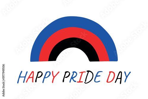 Colorful rainbow shape Polyamory pride flag Happy pride day LGBTQIA community Pride Month Vector hand drawn doodle for posters, stickers, logo, cards