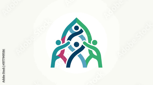 Abstract Logo Representing Teamwork and Unity