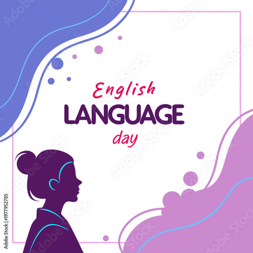 wedding invitation card with heart english language day