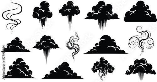 Black Cloud Storm Weather Icons