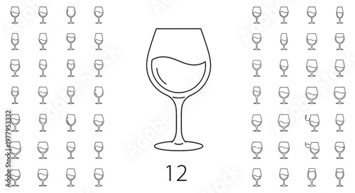 Wine Glass with Liquid Inside.