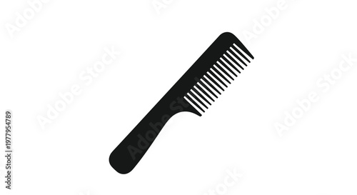 Black wide tooth comb vector graphic for hair care and styling needs