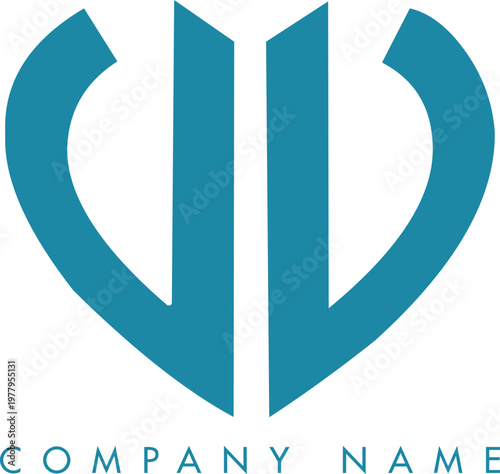 Minimalistic Abstract Initial Letter VV Logo Design